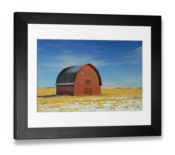Framed Print : Canada, Alberta, Vulcan. Red barn in winter. Credit as: Mike Grandmaison / Jaynes Gallery Framed Print : Canada, Alberta, Vulcan. Red barn in winter. Credit as: Mike Grandmaison / Jaynes Gallery