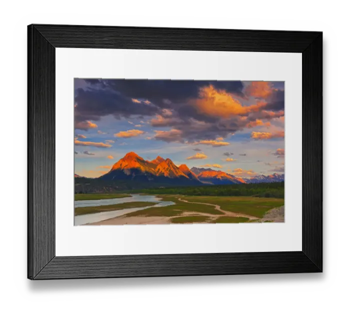 Framed Print : Canada, Alberta. Canadian Rocky Mountains and Abraham Lake at sunrise Framed Print : Canada, Alberta. Canadian Rocky Mountains and Abraham Lake at sunrise