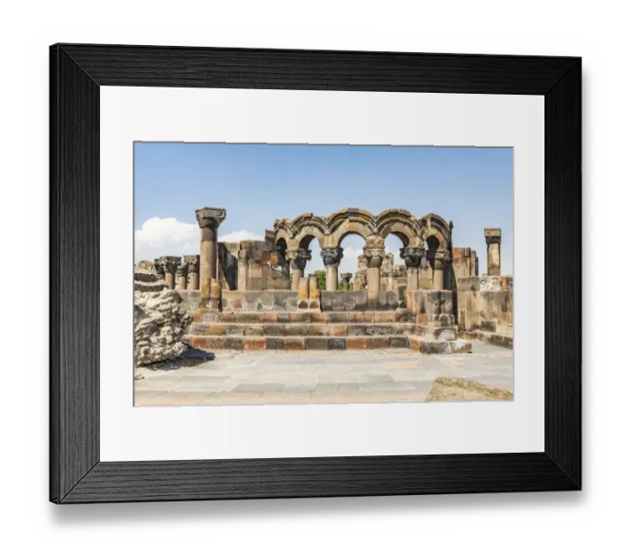 Framed Print : Armenia. Armavir Province. Vagharshapat. Zvartnots. Ruins of the Zvartnots Cathedral