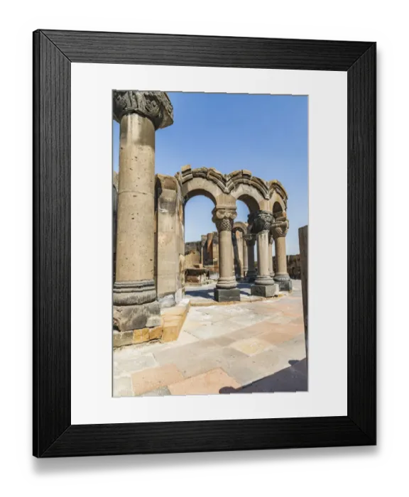 Framed Print : Armenia. Armavir Province. Vagharshapat. Zvartnots. Ruins of the Zvartnots Cathedral Framed Print : Armenia. Armavir Province. Vagharshapat. Zvartnots. Ruins of the Zvartnots Cathedral