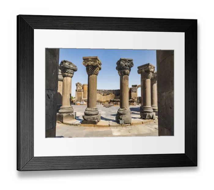 Framed Print : Armenia. Armavir Province. Vagharshapat. Zvartnots. Ruins of the Zvartnots Cathedral Framed Print : Armenia. Armavir Province. Vagharshapat. Zvartnots. Ruins of the Zvartnots Cathedral