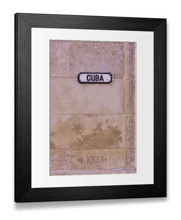 Framed Print : Cuba street sign on pink wall in Old Havana, La Habana Vieja, Cuba Framed Print : Cuba street sign on pink wall in Old Havana, La Habana Vieja, Cuba