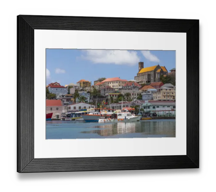 Framed Print : Caribbean, Grenada, St. George s. Boats in The Carenage harbor Framed Print : Caribbean, Grenada, St. George s. Boats in The Carenage harbor