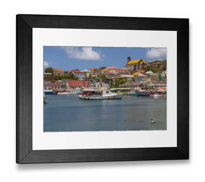 Framed Print : Caribbean, Grenada, St. George s. Boats in The Carenage harbor Framed Print : Caribbean, Grenada, St. George s. Boats in The Carenage harbor