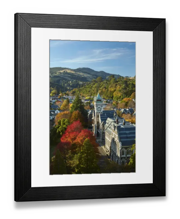 Framed Print : Clock Tower, Registry Building, University of Otago in Autumn, Dunedin, South Island Framed Print : Clock Tower, Registry Building, University of Otago in Autumn, Dunedin, South Island