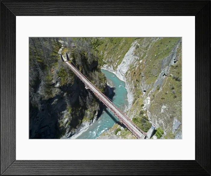 Framed Print : Historic Skippers Suspension Bridge (1901), above Shotover River, Skippers Canyon