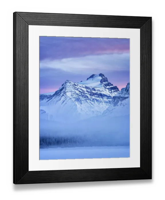 Framed Print : Canada, Alberta, Banff National Park, Dusk and fog at Mount Hector and Bow Lake Framed Print : Canada, Alberta, Banff National Park, Dusk and fog at Mount Hector and Bow Lake