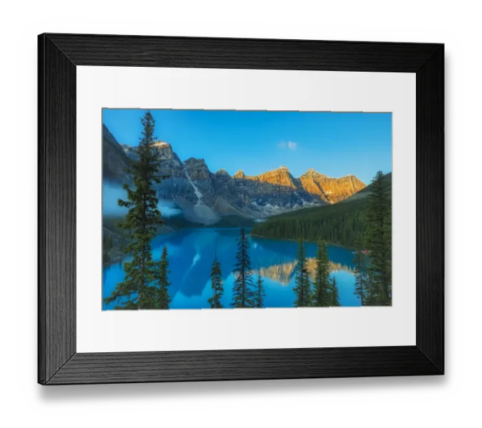 Framed Print : Canada, Alberta, Banff National Park. Moraine Lake and Valley of the Ten Peaks at sunrise