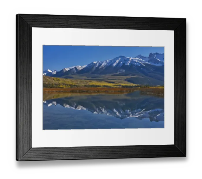 Framed Print : Canada, Alberta, Jasper National Park. Mountains reflected in Talbot Lake Framed Print : Canada, Alberta, Jasper National Park. Mountains reflected in Talbot Lake