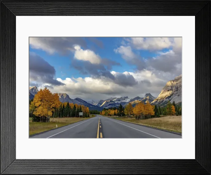 Framed Print : Morning light on Highway 40 in Kananaskis Country, Alberta, Canada