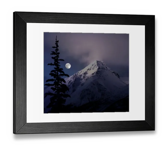 Framed Print : Moonrise over the Canadian Rocky Mountains in Jasper National Park, Alberta, Canada Framed Print : Moonrise over the Canadian Rocky Mountains in Jasper National Park, Alberta, Canada