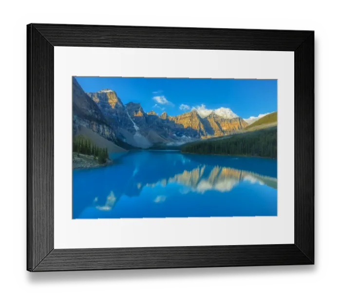 Framed Print : Canada, Alberta, Banff National Park. Moraine Lake and Valley of the Ten Peaks at sunrise Framed Print : Canada, Alberta, Banff National Park. Moraine Lake and Valley of the Ten Peaks at sunrise