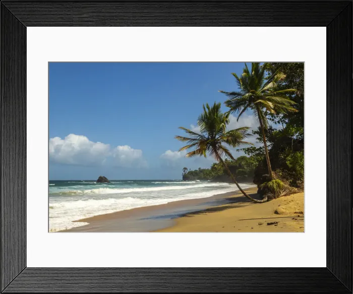 Framed Print : Caribbean, Trinidad, Blanchisseuse Bay. Beach and ocean landscape Framed Print : Caribbean, Trinidad, Blanchisseuse Bay. Beach and ocean landscape