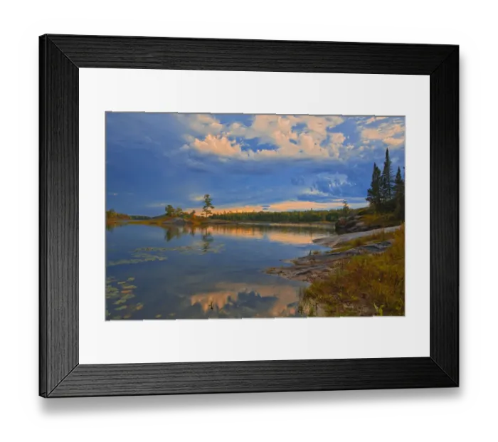 Framed Print : Canada, Ontario, Kenora District. Forest autumn colors reflect on Middle Lake at sunrise Framed Print : Canada, Ontario, Kenora District. Forest autumn colors reflect on Middle Lake at sunrise