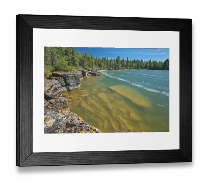 Framed Print : Canada, Manitoba, Wanless. Rocky Lake shoreline. Credit as Framed Print : Canada, Manitoba, Wanless. Rocky Lake shoreline. Credit as