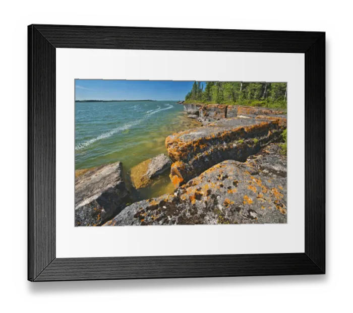 Framed Print : Canada, Manitoba, Wanless. Rocky Lake shoreline. Credit as Framed Print : Canada, Manitoba, Wanless. Rocky Lake shoreline. Credit as