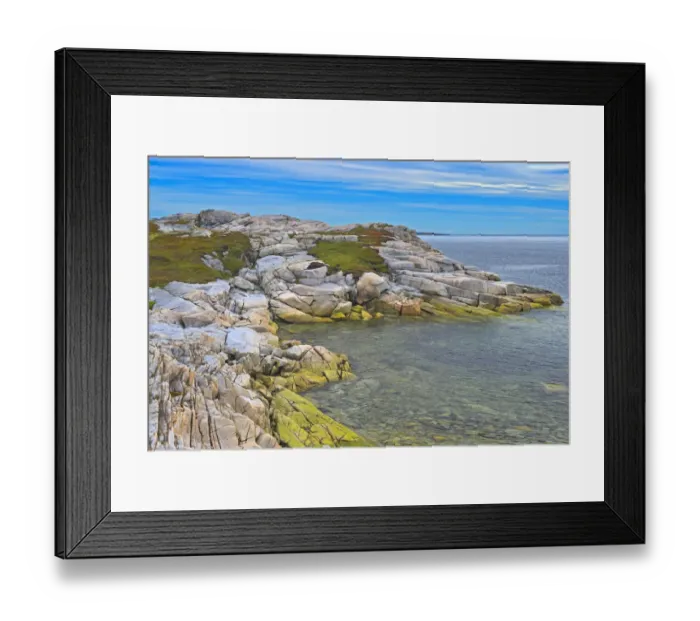 Framed Print : Canada, Newfoundland, Rose Blanche. Rocky shoreline along Atlantic Ocean Framed Print : Canada, Newfoundland, Rose Blanche. Rocky shoreline along Atlantic Ocean