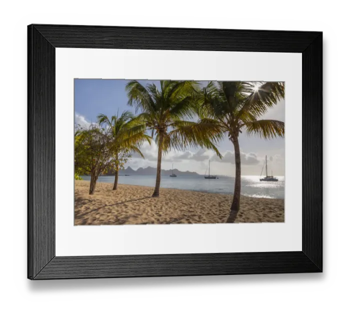 Framed Print : Caribbean, Grenada, Mayreau Island. Sailboats at anchor off beach Framed Print : Caribbean, Grenada, Mayreau Island. Sailboats at anchor off beach