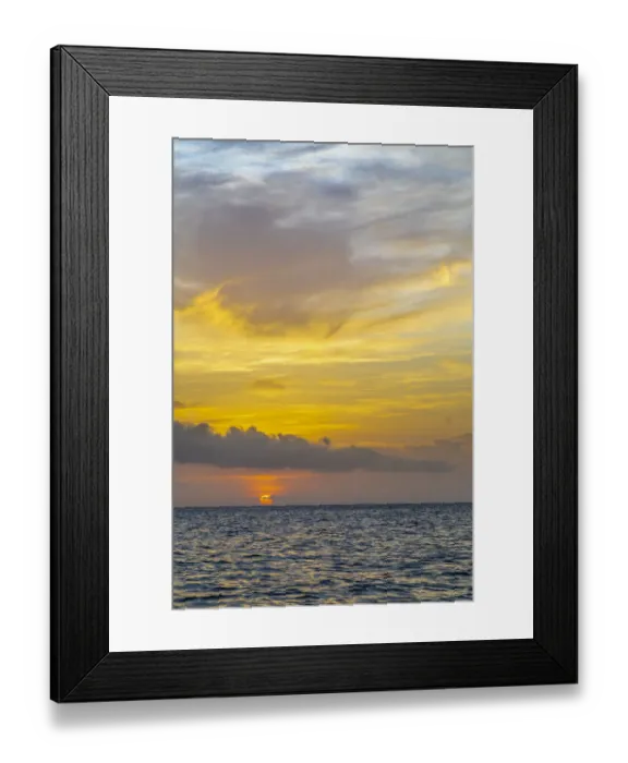 Framed Print : Caribbean, Grenada, Mayreau Island. Caribbean sunset. Credit as