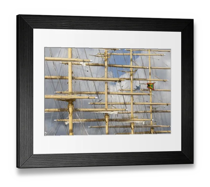 Framed Print : Caribbean, Grenada. Masts of the Royal Clipper cruise ship
