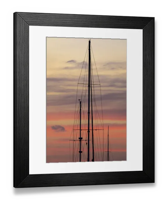 Framed Print : Caribbean, Grenada, Saint Vincent. Sailboat mast at sunset Framed Print : Caribbean, Grenada, Saint Vincent. Sailboat mast at sunset