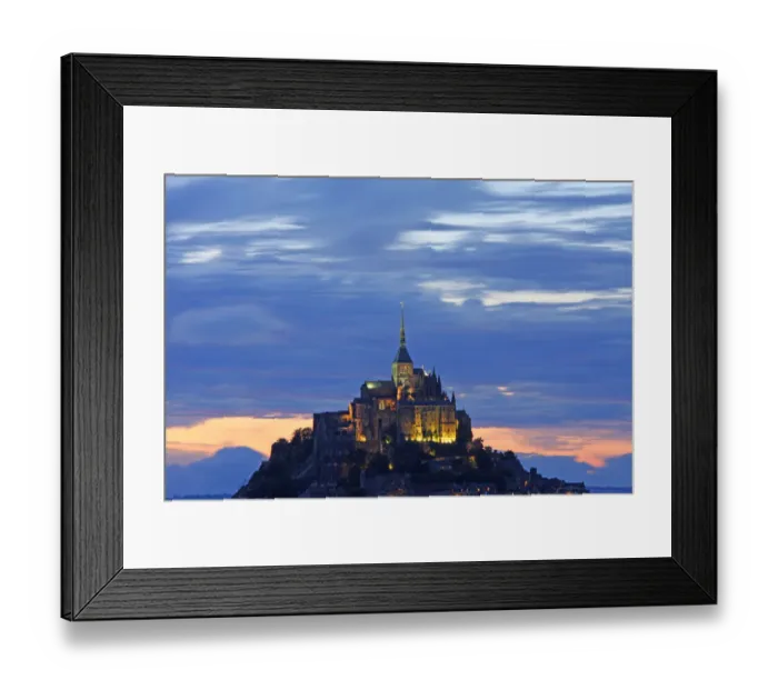 Framed Print : Mont St. Michel, Dusk, Normandy, France Framed Print : Mont St. Michel, Dusk, Normandy, France