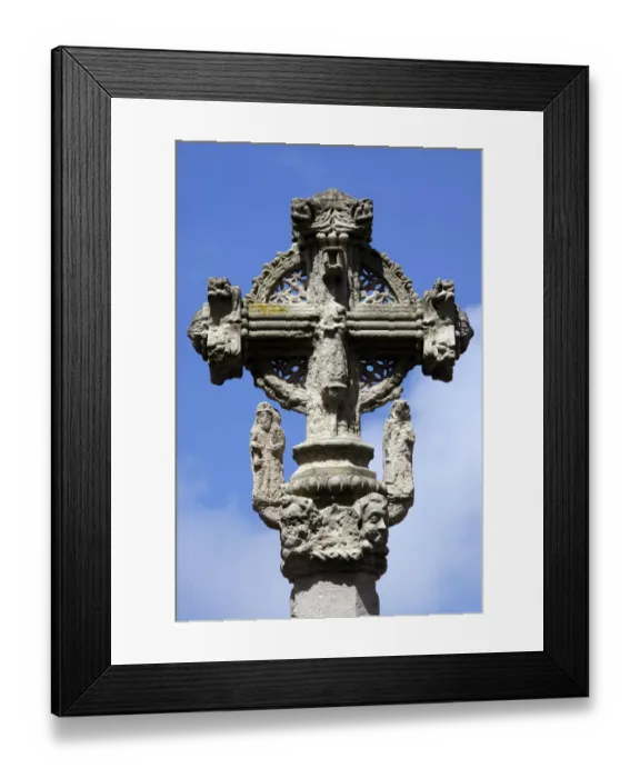 Framed Print : Stone cross, Le Treport, Normandy, France