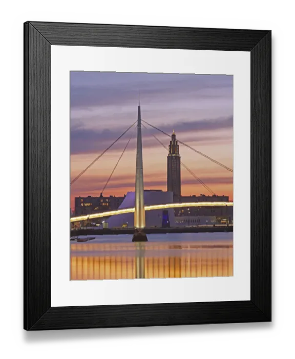 Framed Print : Bassin du Commerce bridge, Le Havre, France Framed Print : Bassin du Commerce bridge, Le Havre, France
