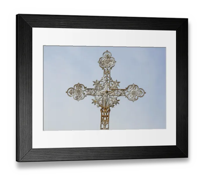 Framed Print : France, Giverny. Detail of iron cross. Credit as: Wendy Kaveney / Jaynes Gallery / Framed Print : France, Giverny. Detail of iron cross. Credit as: Wendy Kaveney / Jaynes Gallery /