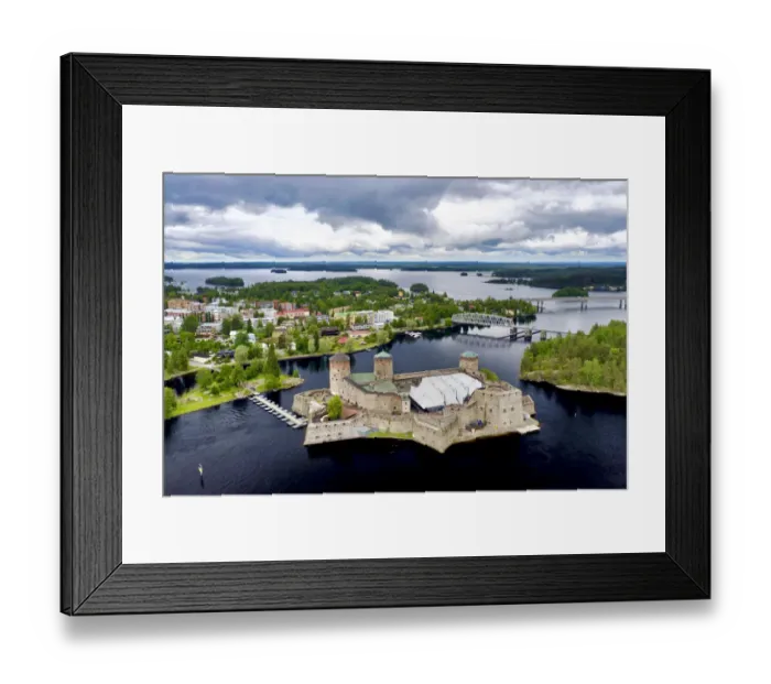 Framed Print : Finlandia, Savonlinna, Savonlinna castle and town