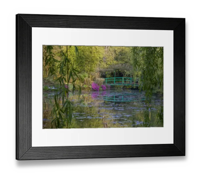 Framed Print : France, Giverny, Monets Garden. Sunrise view of iconic bridge and lily pond