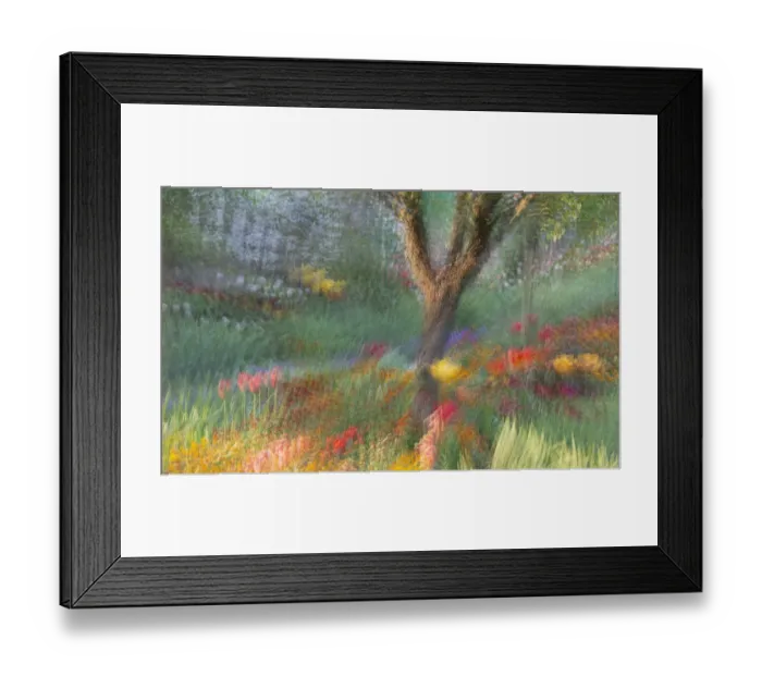 Framed Print : France, Giverny. Impression of flowers in Monets Garden