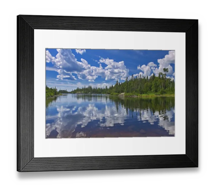 Framed Print : Canada, Ontario, Obatanga Provincial Park, Clouds reflected in Burnfield Lake Framed Print : Canada, Ontario, Obatanga Provincial Park, Clouds reflected in Burnfield Lake