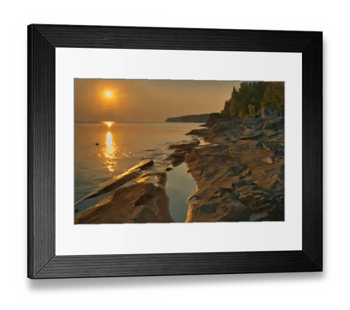 Framed Print : Canada, Ontario, Bruce Peninsula National Park. Sunset on limestone rock Framed Print : Canada, Ontario, Bruce Peninsula National Park. Sunset on limestone rock