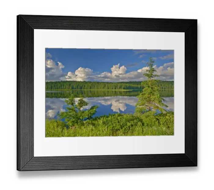Framed Print : Canada, Ontario. Clouds reflected in Trail Lake. Credit as