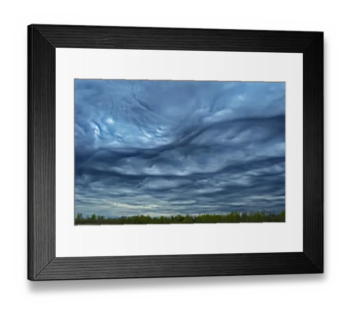 Framed Print : Canada, Ontario, Sault Ste Marie. Asperitas clouds over Lake Superior