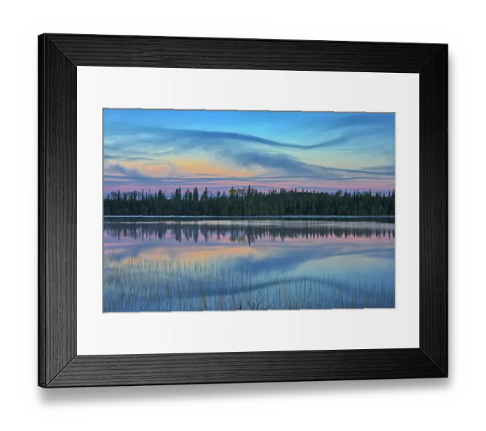 Framed Print : Canada, Ontario, Longlac. Sunrise on Klotz Lake. Credit as