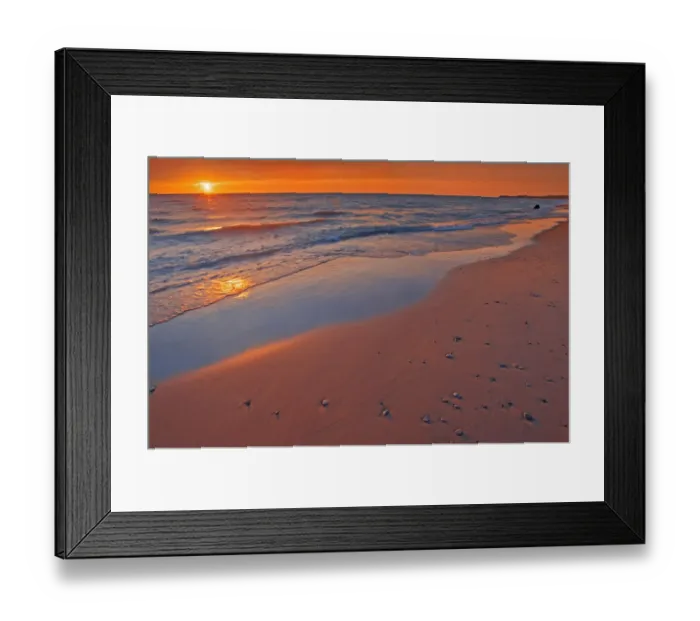 Framed Print : Canada, Ontario, Grand Bend. Sandy beach on Lake Huron at sunset Framed Print : Canada, Ontario, Grand Bend. Sandy beach on Lake Huron at sunset