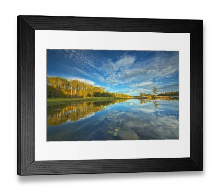 Framed Print : Canada, Ontario, Kenora. Clouds reflected in Middle Lake at sunset Framed Print : Canada, Ontario, Kenora. Clouds reflected in Middle Lake at sunset