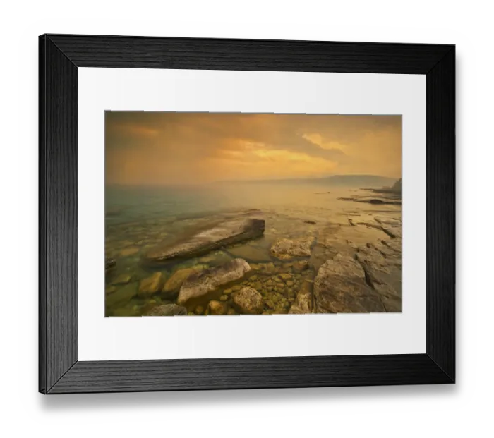 Framed Print : Canada, Ontario, Morning fog on Georgian Bay. Limestone Rock. Barrow Bay. Bruce Peninsula Framed Print : Canada, Ontario, Morning fog on Georgian Bay. Limestone Rock. Barrow Bay. Bruce Peninsula