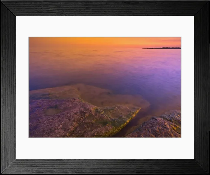 Framed Print : Canada, Ontario, Selkirk. Morning light on rocky shoreline of Lake Erie Framed Print : Canada, Ontario, Selkirk. Morning light on rocky shoreline of Lake Erie
