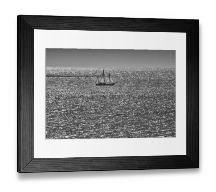 Framed Print : Canada, Quebec, L Anse-Pleureuse. Sailboat on Gulf of St. Lawrence