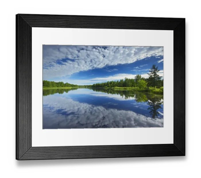Framed Print : Canada, Quebec, Latulipe. Cloud reflection on Riviere Fraser Framed Print : Canada, Quebec, Latulipe. Cloud reflection on Riviere Fraser