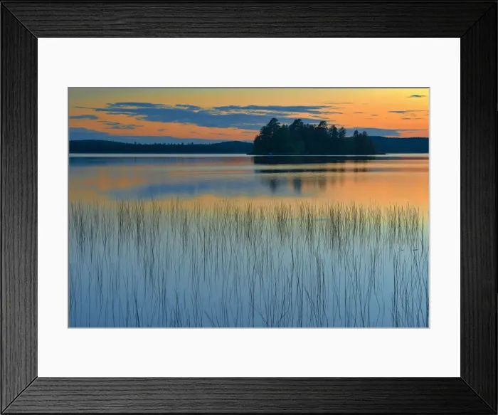 Framed Print : Canada, Quebec, Belleterre. Sunset reflection on Lac des Sables Framed Print : Canada, Quebec, Belleterre. Sunset reflection on Lac des Sables