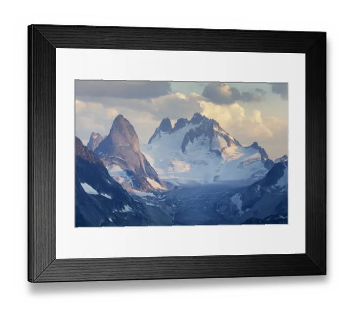 Framed Print : Bugaboo Spire, Howser Towers, Vowell Glacier. Bugaboo Provincial Park Purcell Mountains