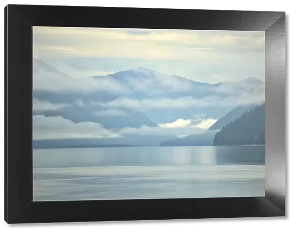 Canada, British Columbia. Fog rising over the Skeena River