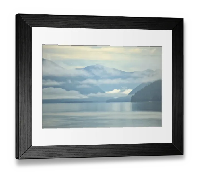 Framed Print : Canada, British Columbia. Fog rising over the Skeena River