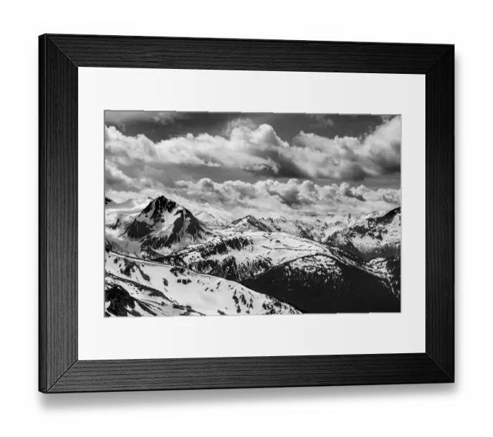 Framed Print : Canada, British Columbia, Whistler. B&W of Fitzsimmons Range in Garibaldi Provincial Park Framed Print : Canada, British Columbia, Whistler. B&W of Fitzsimmons Range in Garibaldi Provincial Park