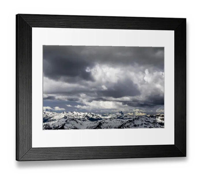 Framed Print : Canada, British Columbia, Garibaldi Provincial Park. Storm clouds over Fitzsimmons Range Framed Print : Canada, British Columbia, Garibaldi Provincial Park. Storm clouds over Fitzsimmons Range