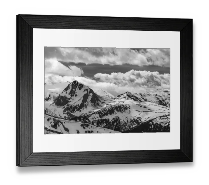 Framed Print : Canada, British Columbia, Whistler. B&W of Fitzsimmons Range in Garibaldi Provincial Park Framed Print : Canada, British Columbia, Whistler. B&W of Fitzsimmons Range in Garibaldi Provincial Park